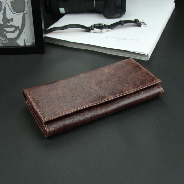 Кошелёк женский, 5 отделов, для карт с защитой от сканирования, для монет, пулап, цвет тёмно-коричневый