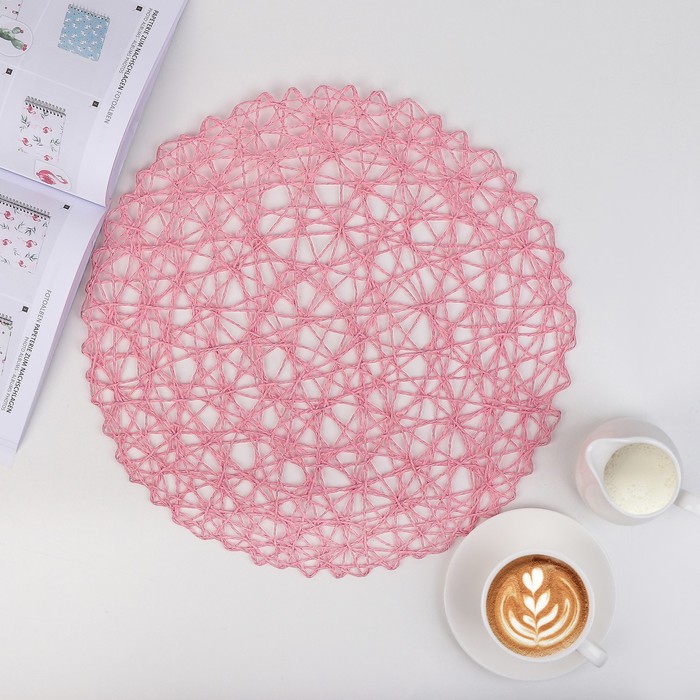 Салфетка кухонная "Одуванчик" 38х38 см, цвет розовый