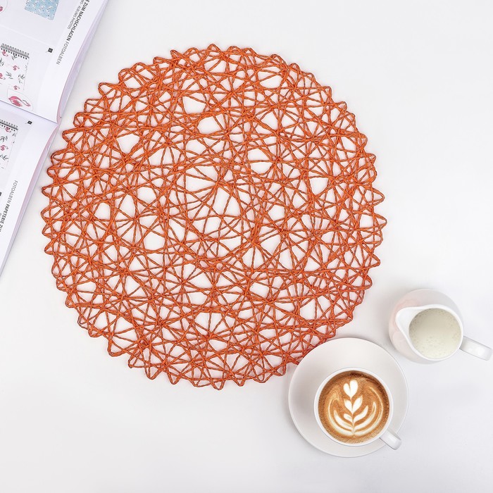 Салфетка кухонная "Одуванчик" 38х38 см, цвет оранжевый