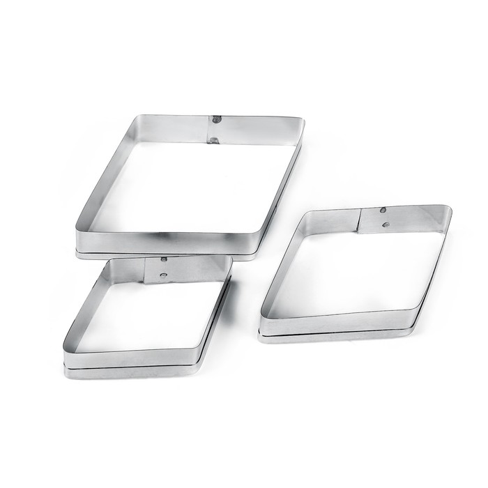 Набор форм для вырезания из жести "Ромб", 7 х 7 х 2 см, 3 шт.