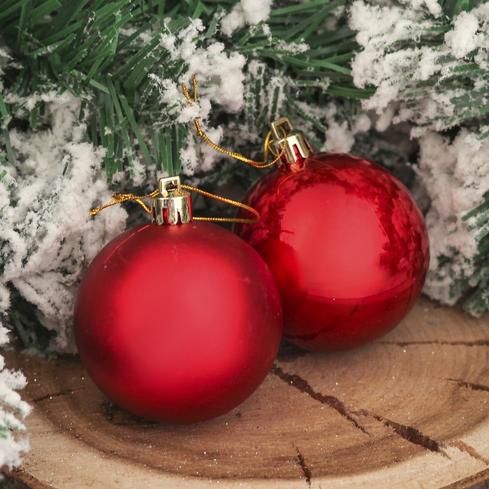 Набор шаров пластик d-6 см 30 шт "Банафрит" красный