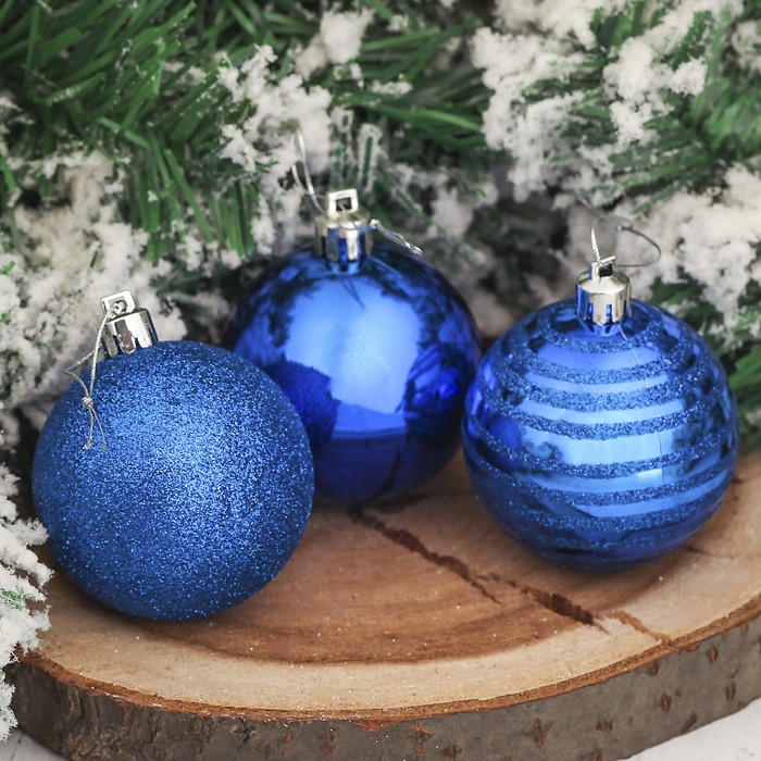 Набор шаров пластик d-6 см 24 шт "Ифе" синий