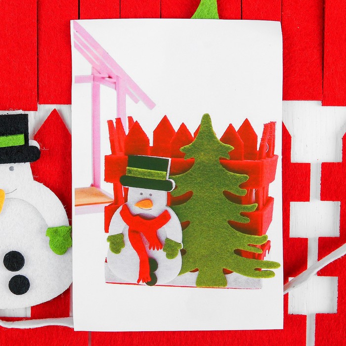 Набор для создания коробочки из фетра "Снеговик"