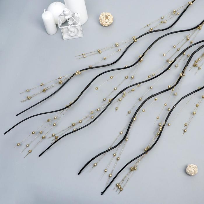 Декор тинги "Блеск" (фасовка 5 шт) шарики, ветки, 0,8*150 см, микс