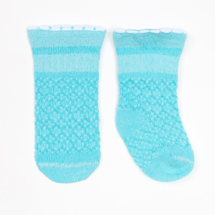 Носки детские, цвет светло-бирюзовый, размер 9-10