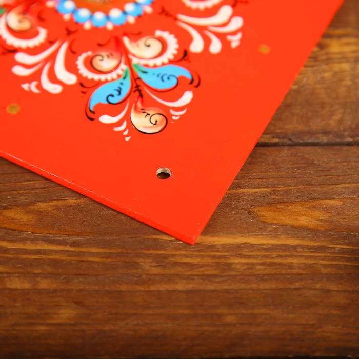 Подставка под горячее, 14×14×0,5 см, шенкурская роспись, красная