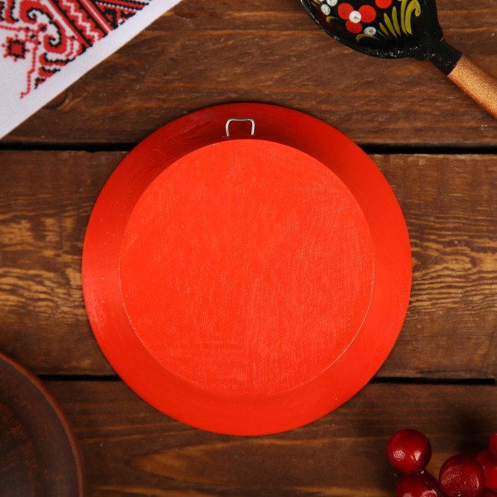 Тарелка, 11×11×1 см, онежская роспись