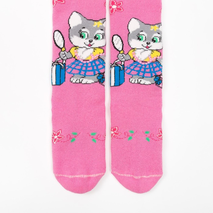 Колготки детские плюшевые ПФС70-2795, цвет розовый, рост 104-110 см