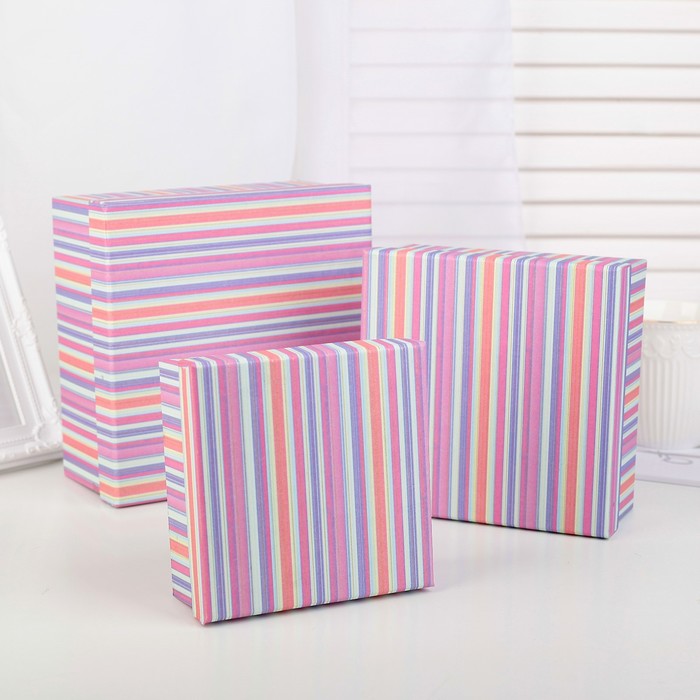 Набор коробок 3в1, 20 х 20 х 10 - 14 х 14 х 5,5 см УЦЕНКА