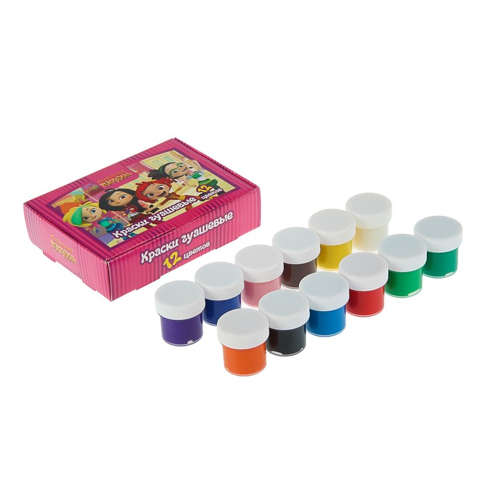 Гуашь 12 цветов по 10мл "Сказочный патруль"