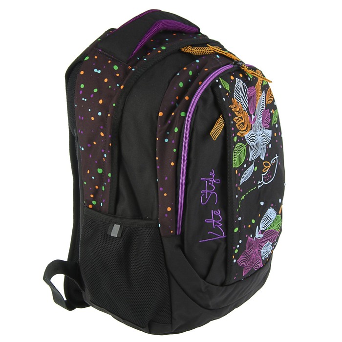 Рюкзак школьный эргономичная спинка Kite 855 Junior-3, 40 х 30 х 17 см, чёрный