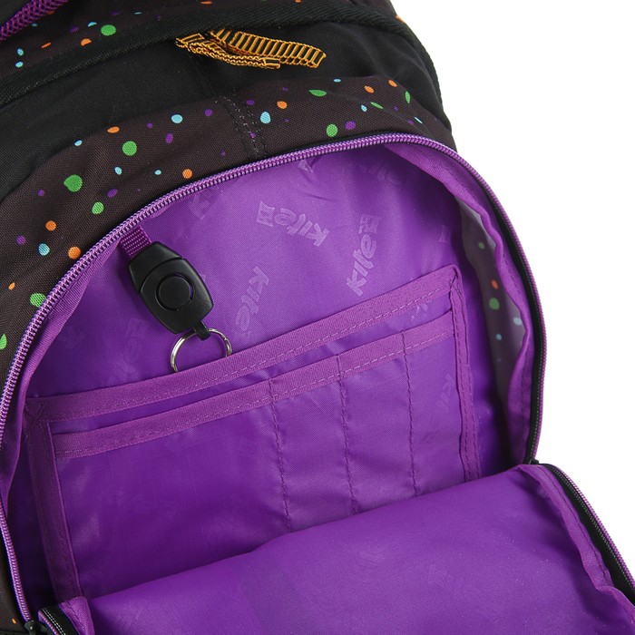 Рюкзак школьный эргономичная спинка Kite 855 Junior-3, 40 х 30 х 17 см, чёрный