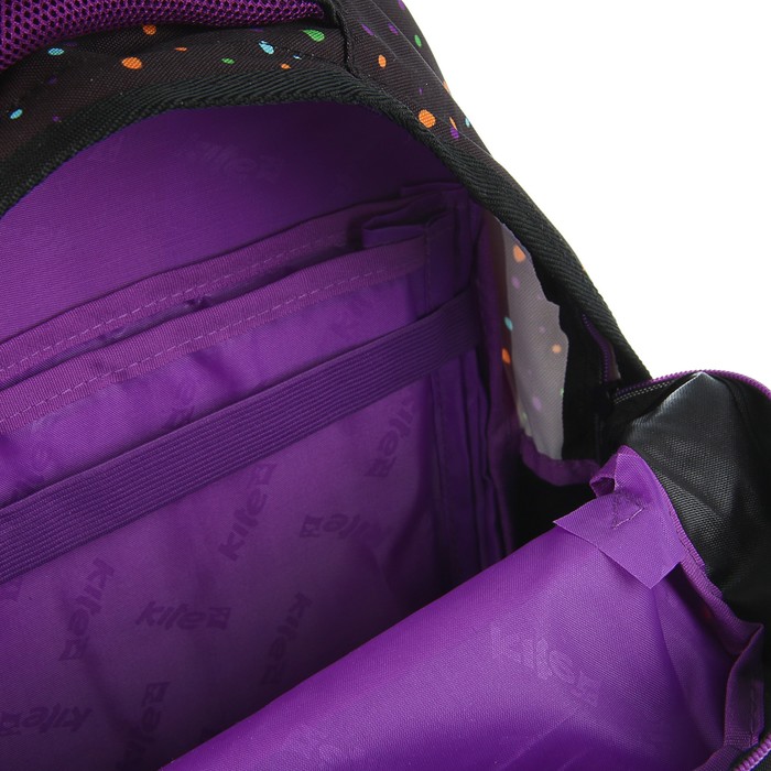 Рюкзак школьный эргономичная спинка Kite 855 Junior-3, 40 х 30 х 17 см, чёрный