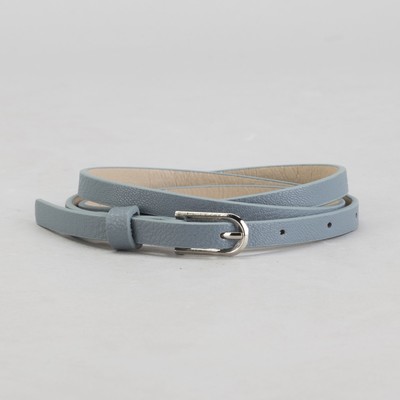 Ремень женский, гладкий, ширина - 1 см, пряжка металл, цвет серый