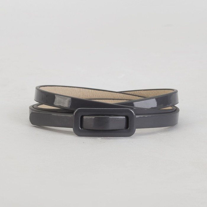 Ремень женский, гладкий, пряжка в цвет кожи, цвет серый