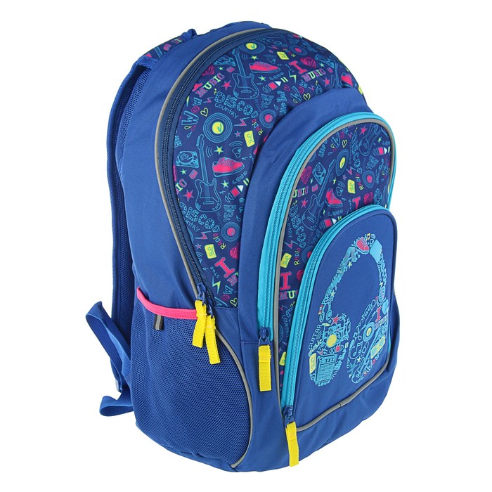 Рюкзак школьный эргономичная спинка Kite 950 Junior, 40 х 30 х 17 см, тёмно-синий