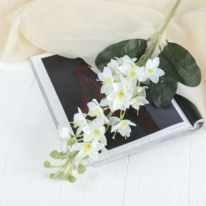 Цветы искусственные "Кливия" 5*70 см, белый