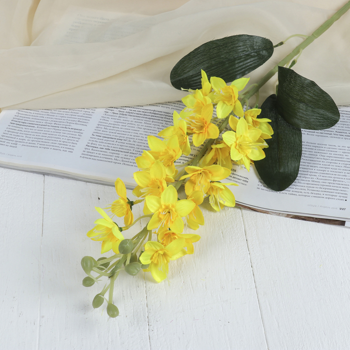 Цветы искусственные "Кливия" 5*70 см, жёлтый