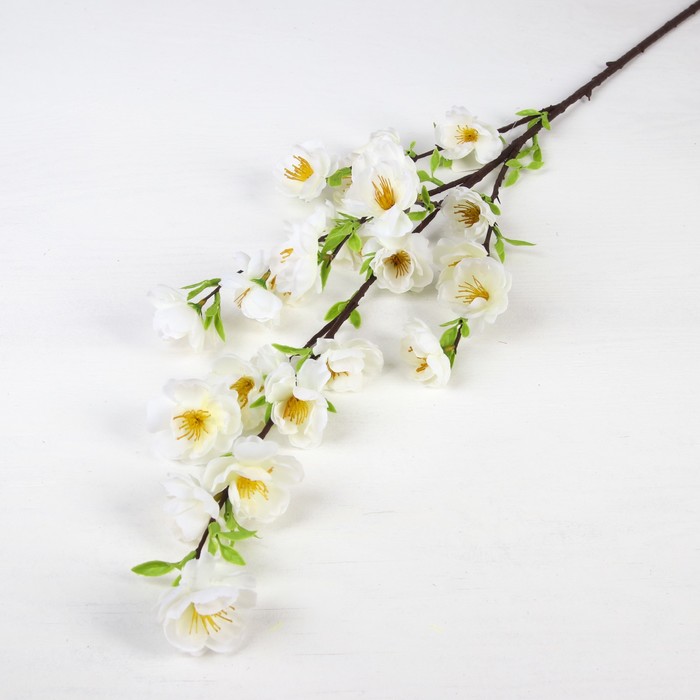 Цветы искусственные "Ветка яблони" 4*85 см, белый