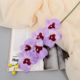 Цветок искусственный 'Орхидея' 9*60 см, белая с сиреневым Ош