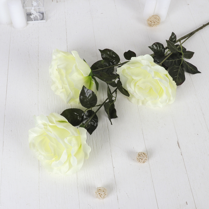 Цветок искусственный "Три бутона" 22*98 см, белый