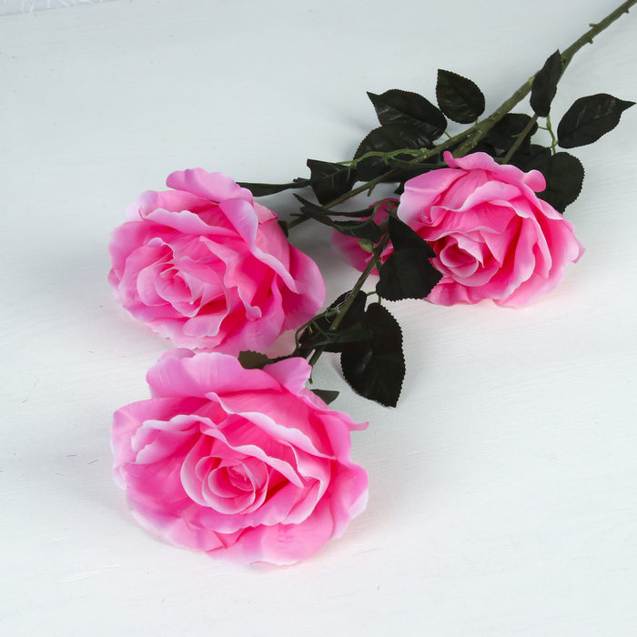 Цветок искусственный "Три бутона" 22*98 см, розовый