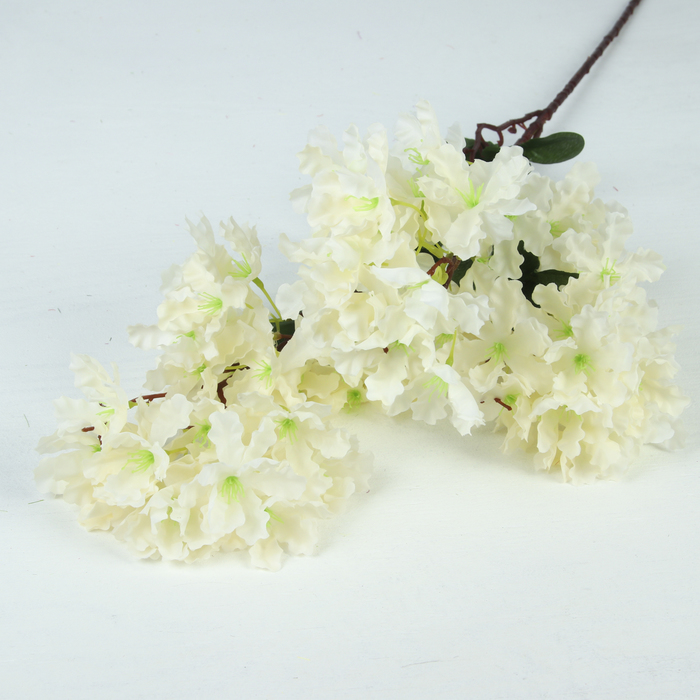 Цветы искусственные "Фиалка на ветке" 5*80 см, белый