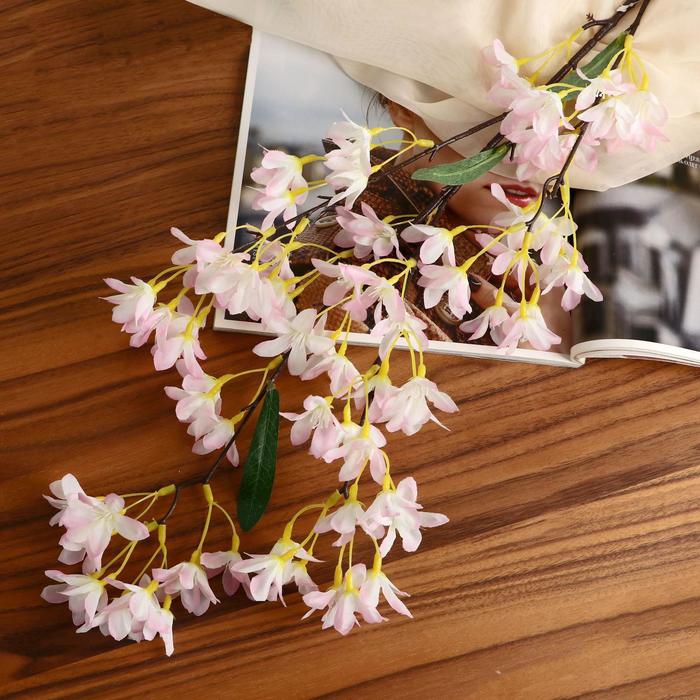 Цветы искусственные "Акация" 4*90 см, бело-розовый