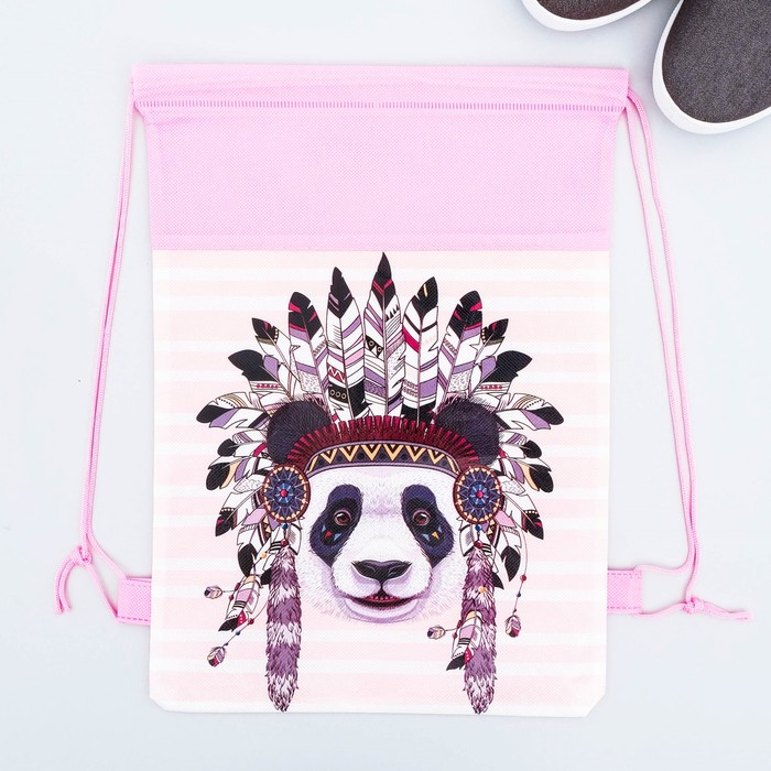 Мешок для обуви "Панда", 26 х 37,5 см