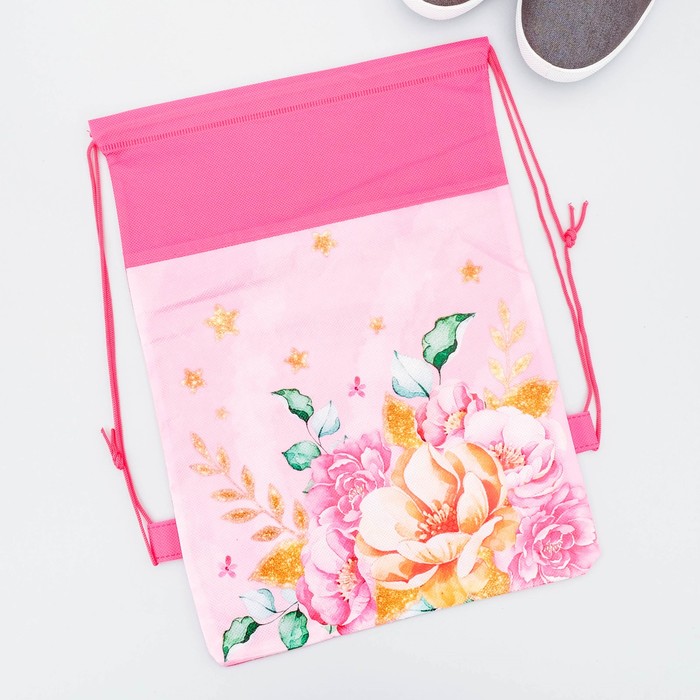 Мешок для обуви "Цветы", 26 х 37,5 см