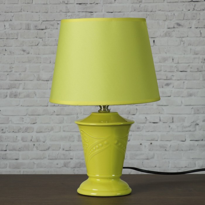 Лампа настольная "Цветочный орнамент" 1х40Вт E14 зеленый 20х20х32 см