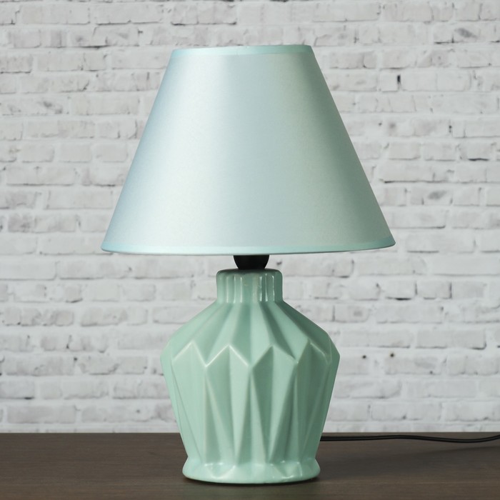 Лампа настольная "Грани" 1х25Вт E14 голубой 20х20х30см