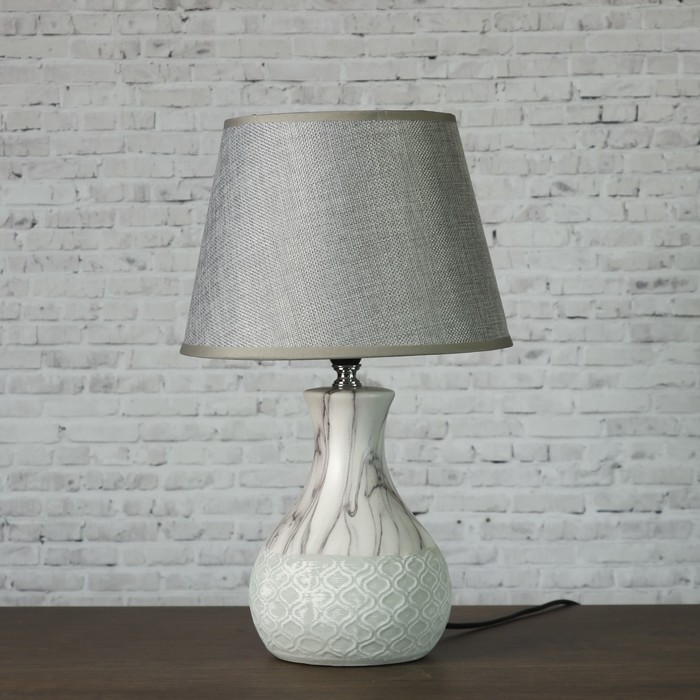 Лампа настольная "Восточный узор" 1х25Вт E14 серый 22,5х22,5х37см