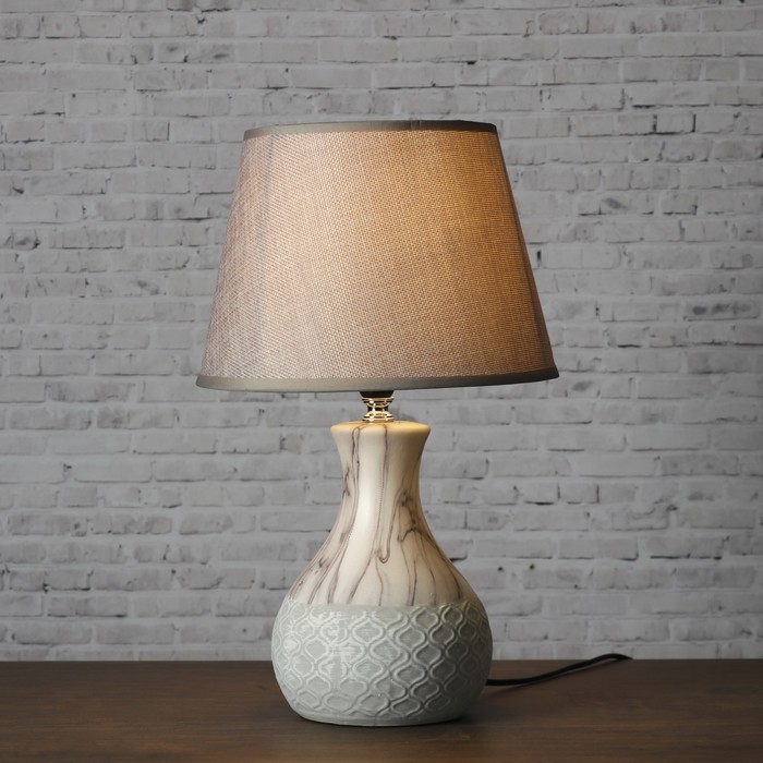 Лампа настольная "Восточный узор" 1х25Вт E14 серый 22,5х22,5х37см