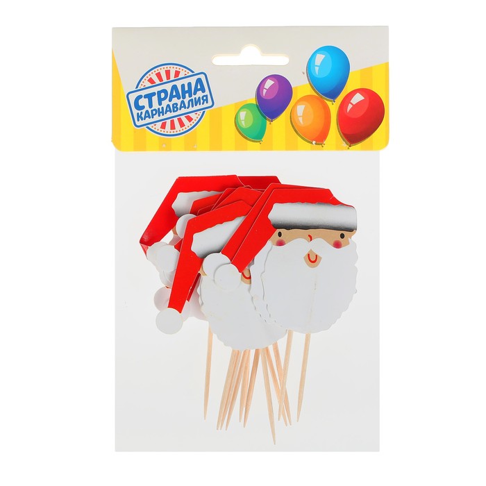 Шпажки для канапе "Дед Мороз" (набор 12 шт)