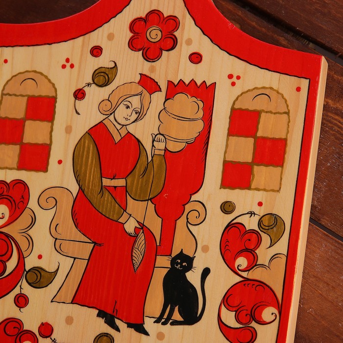 Набор досок разделочных, 4 предмета, 57×35 см, шенкурская роспись,