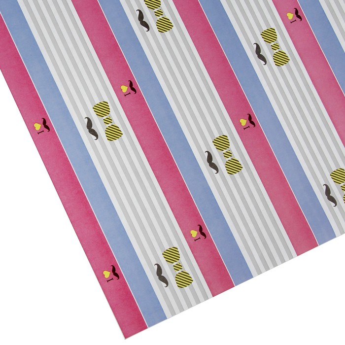 Бумага упаковочная крафт "Усы в бабочке", 0,5 х 10 м, 70 гр