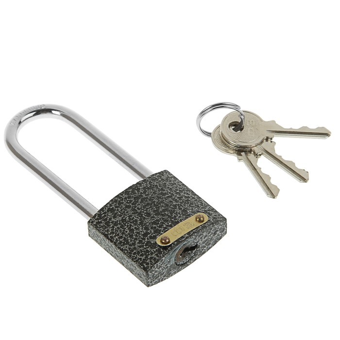 Замок навесной "Фабрика Замков" 303F-40L, длинная дужка, d=5.3 мм, 3 ключа