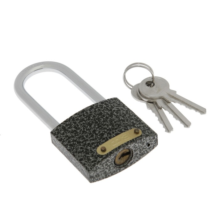 Замок навесной "Фабрика Замков" 303F-50L, длинная дужка, d=6.9 мм, 3 ключа