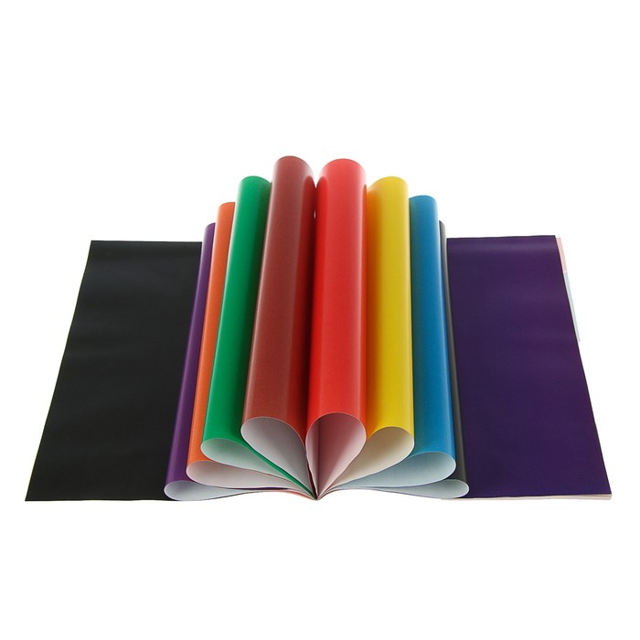 Бумага цветная А4, 16 листов, 8 цветов "Щенок", односторонняя мелованная