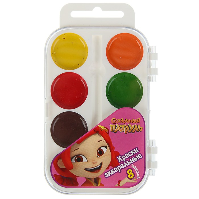 Акварель медовая 8 цветов "Сказочный патруль", без кисти