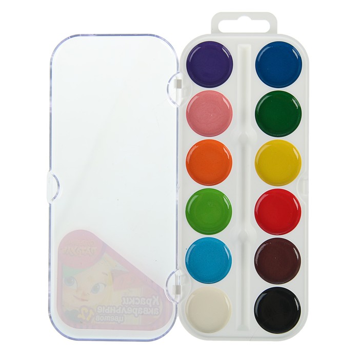 Акварель медовая 12 цветов "Сказочный патруль", без кисти