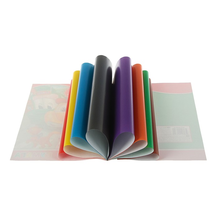 Бумага цветная А4, 8 листов, 8 цветов "Машинки", односторонняя мелованная