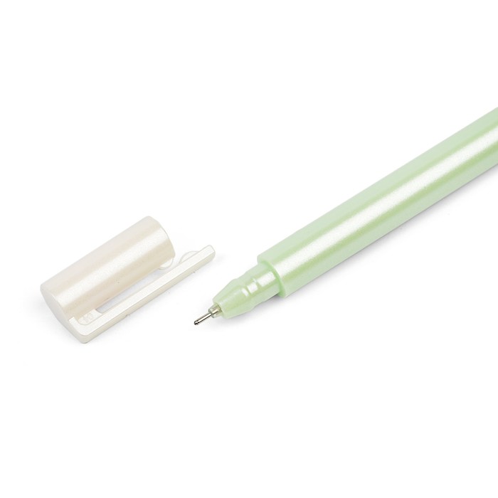 Ручка гелевая 0,5мм черная корпус Перламутр зеленый