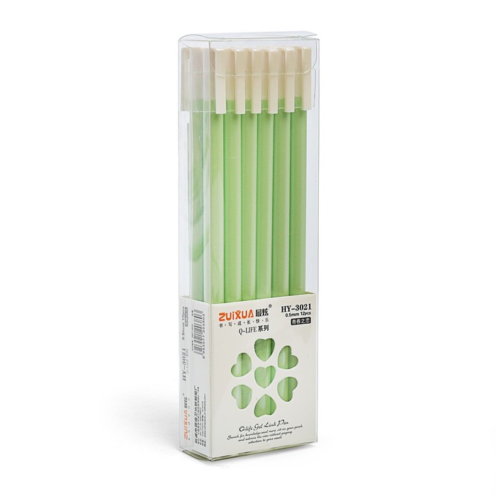 Ручка гелевая 0,5мм черная корпус Перламутр зеленый