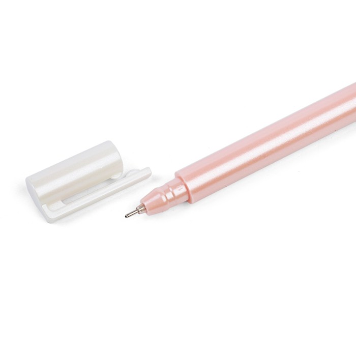 Ручка гелевая 0,5мм черная корпус Перламутр розовый