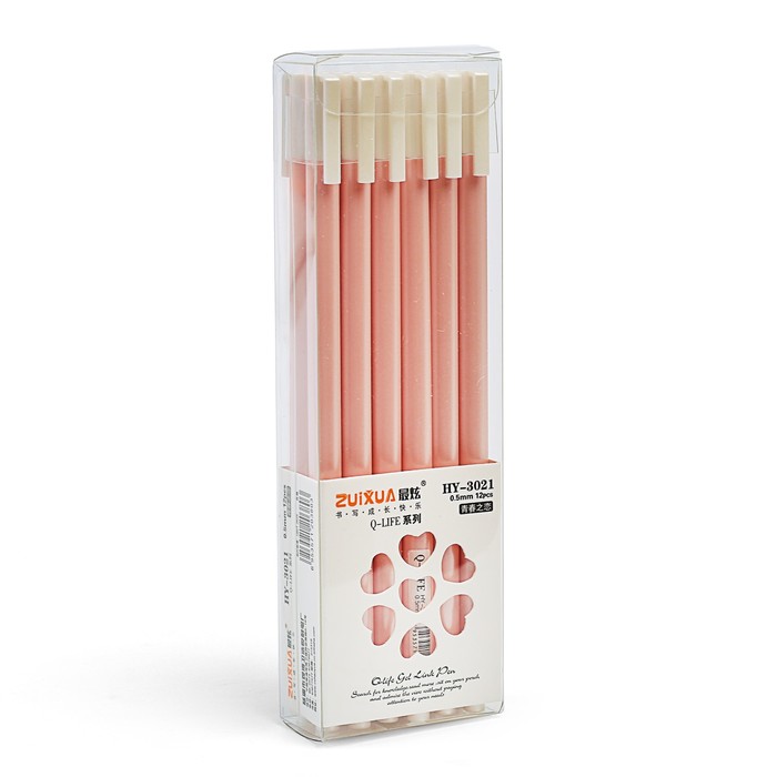 Ручка гелевая 0,5мм черная корпус Перламутр розовый