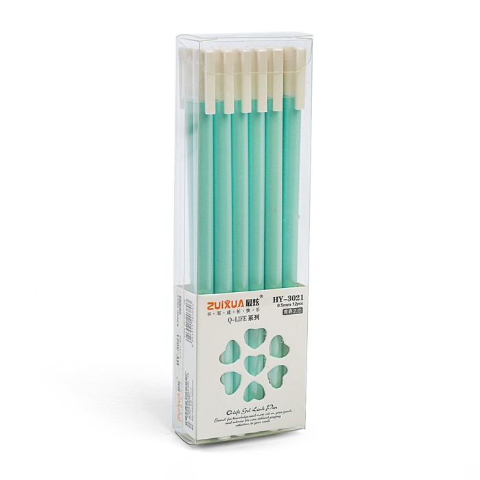 Ручка гелевая 0,5мм черная корпус Перламутр голубой