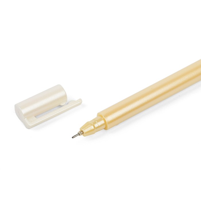 Ручка гелевая 0,5мм черная корпус Перламутр желтый