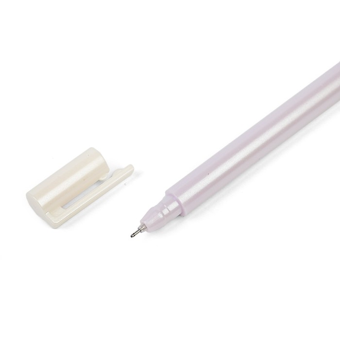 Ручка гелевая 0,5мм черная корпус Перламутр фиолетовый